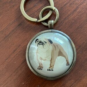 J Crew Bulldog Keychain